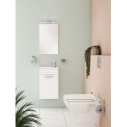 Koupelnová sestava s dvířky, umyvadlem, zrcadlem a osvětlením Vitra Mia 39x61x28 cm bílá lesk MIASET40B (obr. 3)