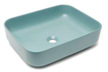 Umyvadlo na desku SAT Infinitio 50x39 cm zelená mat bez přepadu SATINF5039LGEM