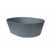 Umyvadlo na desku SAT Aula 47x38 cm tmavě šedá mat bez otvoru pro baterii, bez přepadu SATAU4738MG.  (3)
