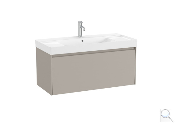 Koupelnová skříňka s keramickým umyvadlem Roca Ona 100x50,5x46 cm písková mat ONA1001ZPM. obr. 1