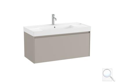Koupelnová skříňka s keramickým umyvadlem Roca Ona 100x50,5x46 cm písková mat ONA1001ZPM obr. 1