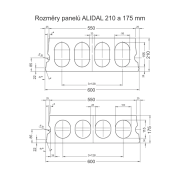 Stropní panel ALIDAL. Rozměry panelů ALIDAL 