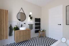 Koupelna Vilar Albaro Precorte - SIKO-koupelna-v-minimalistickem-stylu-v-bilem-a-cernem-provedeni-patchwork-serie-Precorte-004