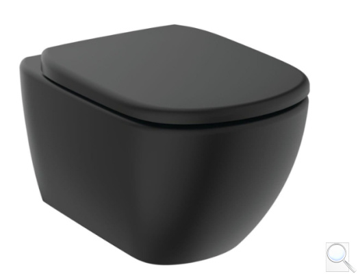 WC závěsné se sedátkem softclose Ideal Standard Tesi silk black mat zadní odpad T5361V3. obr. 1