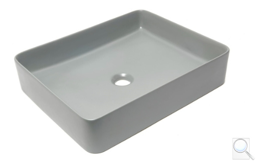 Umyvadlo na desku SAT Infinitio 50x40 cm šedá mat bez přepadu SATINF5040LGRM. obr. 1