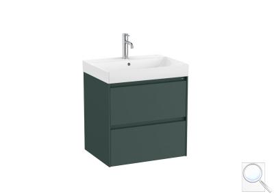 Koupelnová skříňka s umyvadlem Roca ONA 60x64,5x46 cm zelená mat ONA602ZZM obr. 1