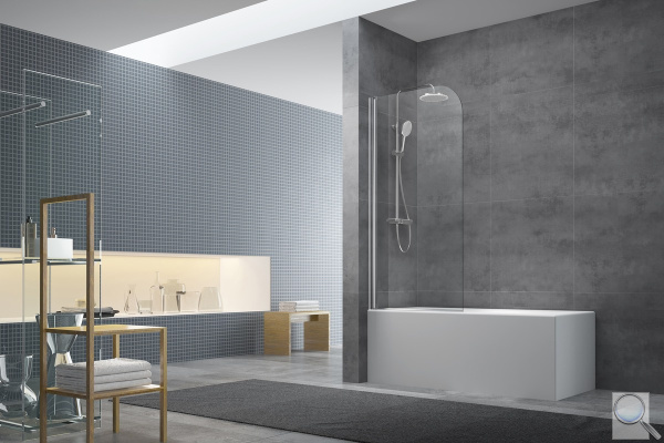 Vanová zástěna SAT 150x70 cm, 150x75 cm chrom. obr. 1