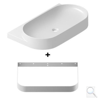 Umyvadlo Ravak Yard 80,5x12,5x50 cm s bílou konzolí X000001535. obr. 1