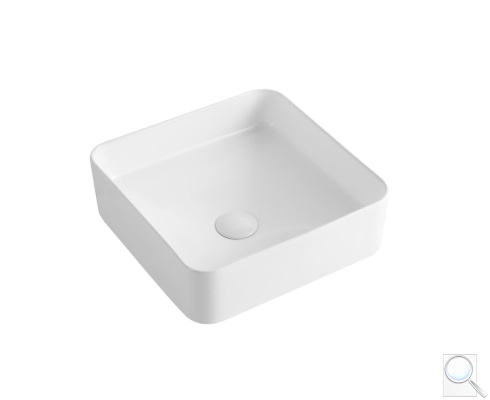 Umyvadlo na desku SAT Project bílá lesk 37x37 cm bez otvoru na baterii SATUMPRO3737S. obr. 1