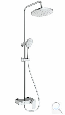 Sprchový systém SAT s pákovou baterií bílá/chrom SATSSPKP. 