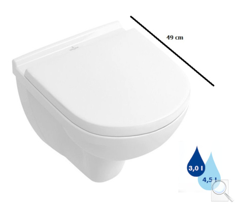 WC závěsné Villeroy & Boch O.Novo zadní odpad 56881001. 