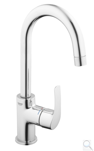 Vysoká umyvadlová baterie Grohe Eurosmart New s výpustí chrom 23537002. 