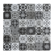 Skleněná mozaika Premium Mosaic černobílá