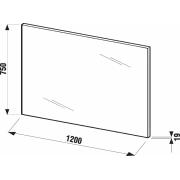 Zrcadlo Jika Cube 120x75 cm bílá H4555570393041. Technický nákres
