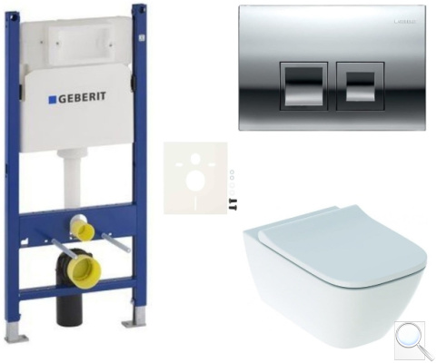 Závěsný WC set Geberit do lehkých stěn / předstěnová montáž+ WC Geberit Smyle SIKOGESSMD35. obr. 1
