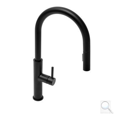 Dřezová baterie SAT s vytahovací sprškou, 2 proudy černá mat SATBSD286C. obr. 1