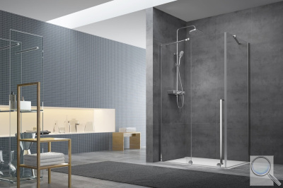 Sprchová zástěna Walk-In / Dveře SAT Walk-in Xmotion + boční zástěna. sestava v kombinaci chrom