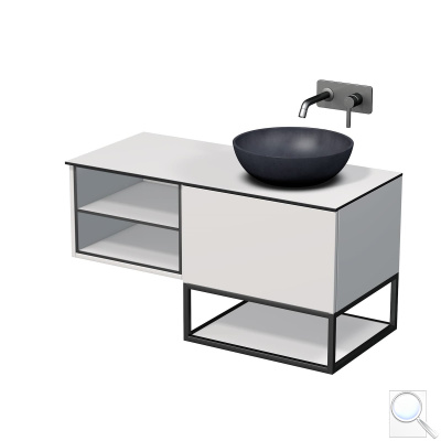 Koupelnová skříňka pod umyvadlo Naturel Oxo 110x58x50 cm bílá mat OXO110P601ZKDSBM. obr. 1