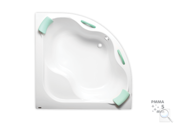 Rohová vana Laguna Samanta Plus 140x140, 150x150 cm bílá akrylát. 