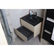 Koupelnová skříňka s umyvadlem černá mat Naturel Verona 86x51,2x52,5 cm světlé dřevo VERONA86CMSD (obr. 2)