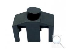 Příchytka k uchycení panelů ke čtyřhranným sloupkům včetně krytky na hlavu šroubu (CLASSIC) - černá, PVC