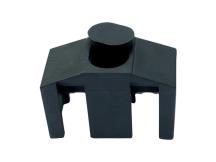 Příchytka k uchycení panelů ke čtyřhranným sloupkům včetně krytky na hlavu šroubu (CLASSIC) - černá, PVC