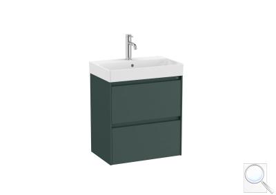 Koupelnová skříňka s umyvadlem Roca ONA 55x64,5x36 cm zelená mat ONA55ZK2ZZM obr. 1