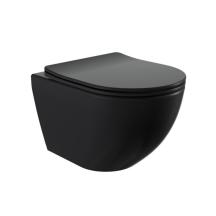 WC se sedátkem softclose závěsné vírové SAT Fusion černá mat zadní odpad SATFUS010RTORPBKM