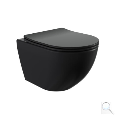 WC se sedátkem softclose závěsné vírové SAT Fusion černá mat zadní odpad SATFUS010RTORPBKM. obr. 1