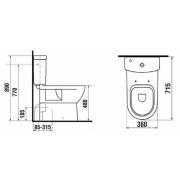 WC kombi, pouze mísa Jika Mio vario odpad H8247161000001. technický nákres 