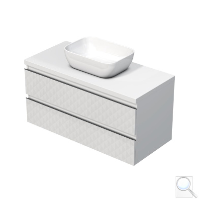 Koupelnová skříňka s krycí deskou SAT Cube Way 100x47,5x46 cm bílá mat CUBE3D461002ZBKD. obr. 1