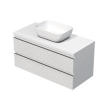 Koupelnová skříňka s krycí deskou SAT Cube Way 100x47,5x46 cm bílá mat CUBE3D461002ZBKD