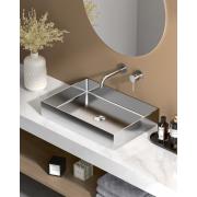 Umyvadlo na desku v barvě nerezu SAT Aurum 55x38 cm bez přepadu SATAUR5538BS. obr. 2