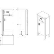 Koupelnová skříňka nízká Brand 48x33 cm starobílá SIKONSB002P (Technický nákres)