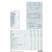 Obdélníková vana Kaldewei Mya smaltovaná ocel alpská bílá. obr. 3&nbsp;