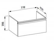 Koupelnová skříňka pod umyvadlo Laufen Pro 77x45x39 cm bílá lesk H4830610954751 (Technický nákres)