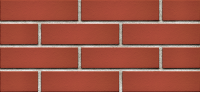Fasádní pásek Klinker červená hladká mat