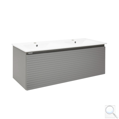 Koupelnová skříňka s dvojumyvadlem Naturel Savona 118x43x44,8 cm šedá mat SAVONA120GM. obr. 1