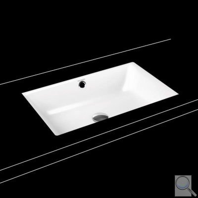 Vestavné umyvadlo Kaldewei Puro 3160 60x38,5 cm alpská bílá bez otvoru pro baterii 901006003001. obr. 1