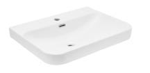 Nábytkové umyvadlo SAT Fusion 60,5x46 cm bílá matná, otvor pro baterii uprostřed SATFUS6046MW