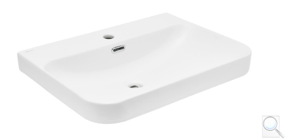 Nábytkové umyvadlo SAT Fusion 60,5x46 cm bílá matná, otvor pro baterii uprostřed SATFUS6046MW. obr. 1