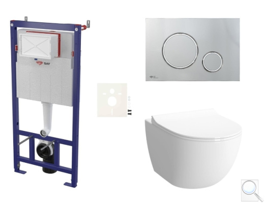 Závěsný WC set SAT do lehkých stěn / předstěnová montáž+ WC SAT Infinitio SIKOSSINF71K. obr. 1