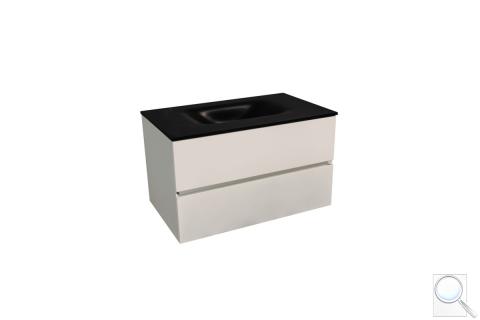Koupelnová skříňka s umyvadlem černá mat Naturel Verona 66x51,2x52,5 cm bílá mat VERONA66CMBM 