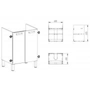 Koupelnová skříňka s umyvadlem Naturel Vario 65x48,5 cm bílá VARIO65BIBL (Technický nákres 1)