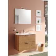 Koupelnová sestava s umyvadlem zrcadlem a osvětlením Vitra Mia 79x61x39,5 cm dub MIASET80D. obr. 2 