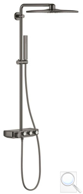 Sprchový systém Grohe EUPHORIA SMARTCONTROL na stěnu s termostatickou baterií Hard Graphite 26508A00. obr. 1