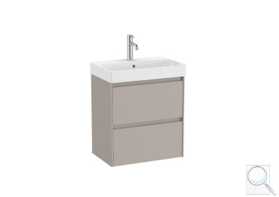 Koupelnová skříňka s keramickým umyvadlem Roca Ona 55x64,5x36 cm písková mat ONA55ZK2ZPM obr. 1