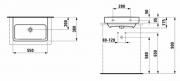 Umyvadlo Laufen Pro 55x38 cm bez otvoru pro baterii H8179580001091 (Technický nákres)