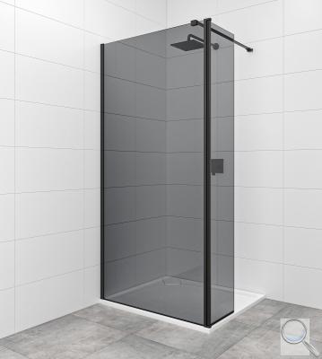 Sprchová zástěna Walk-in 140 cm SAT SATBWI140KSPRCROZC sestava v kombinaci s černou