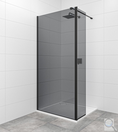Sprchová zástěna Walk-in 140 cm SAT SATBWI140KSPRCROZC. sestava v kombinaci s černou